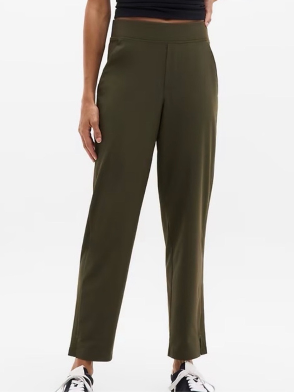 Athleta Brooklyn Mid-Rise Ankle Pants in Forest/Olive Green - Lightweight!!